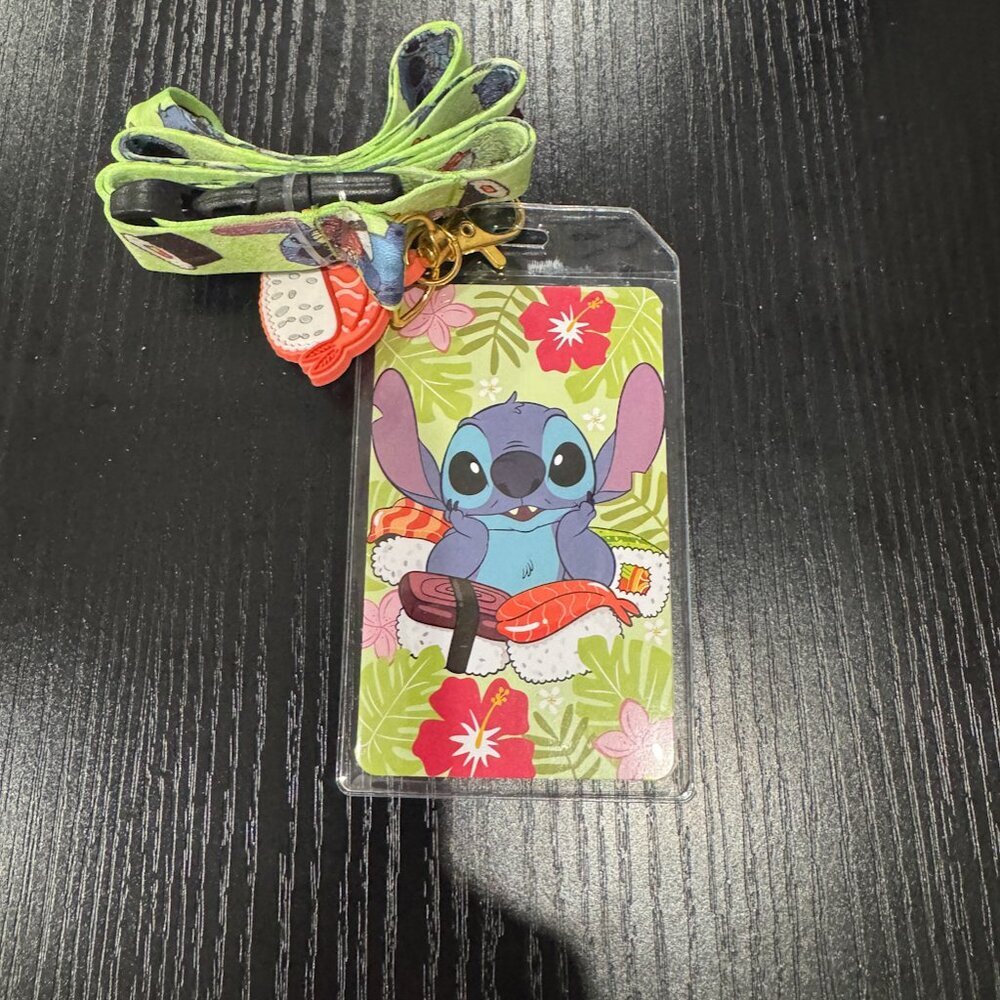 Loungefly Disney Stitch Sushi Lanyard with Cardholder NWT​